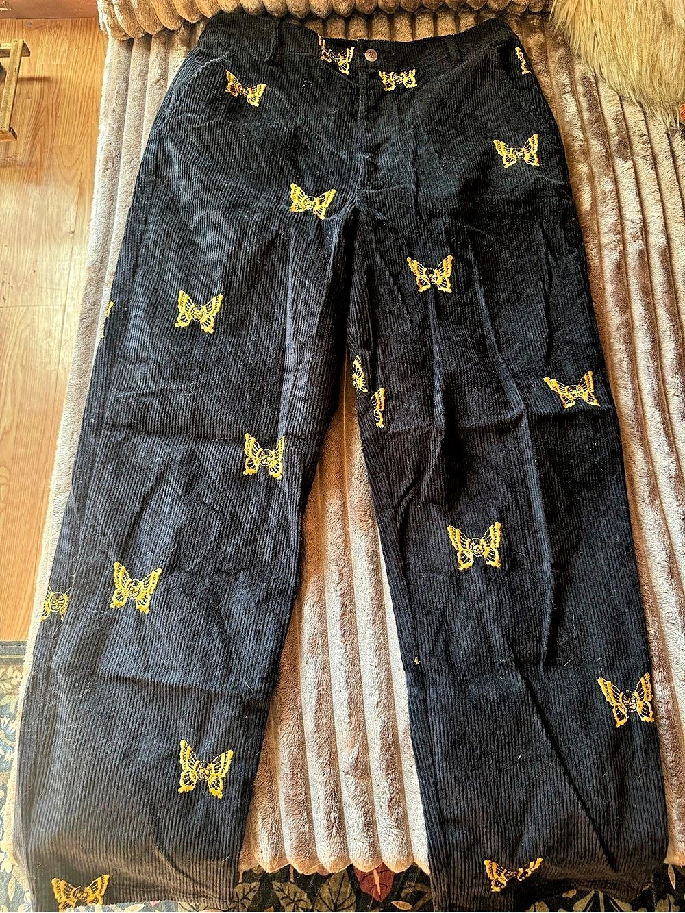 Lurking Class by Sketchy Tank Mariposa Black & Yellow Corduroy Pants Mariposa